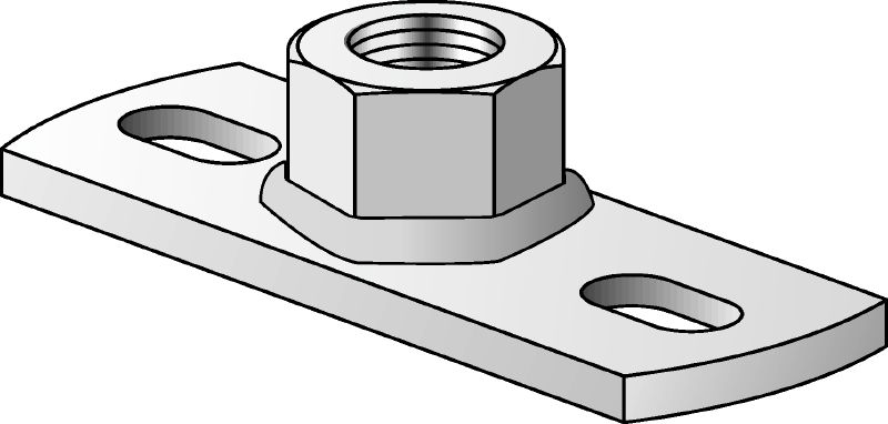 Platine de point fixe MGM 2 Platine à deux trous galvanisée de qualité supérieure destinée aux applications de points fixes pour charges légères (métrique)