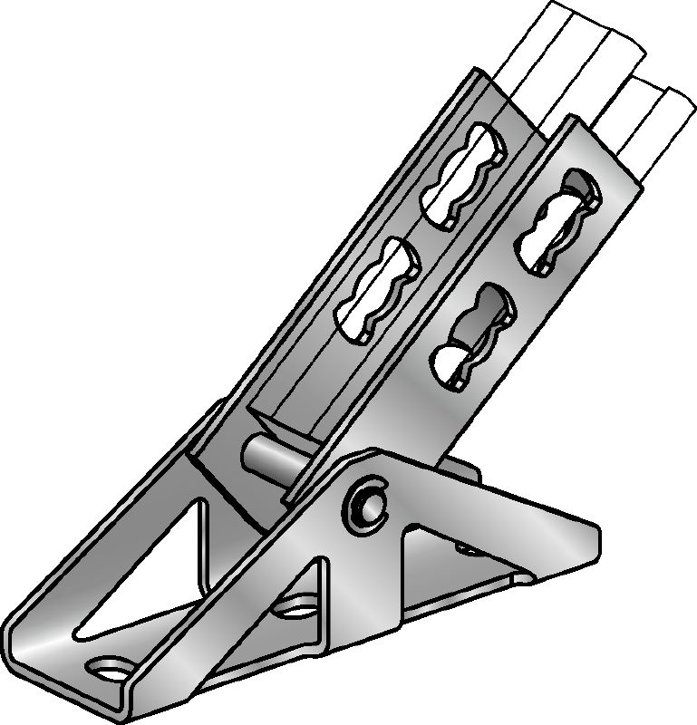 Pied de rail MQP-G-F Pied de rail galvanisé à chaud pour la fixation des rails sur différents matériaux support dans un angle